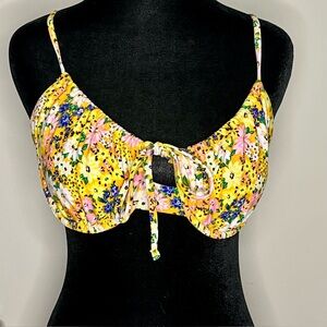 Time and Tru Padded Underwire Bikini Top Yellow L